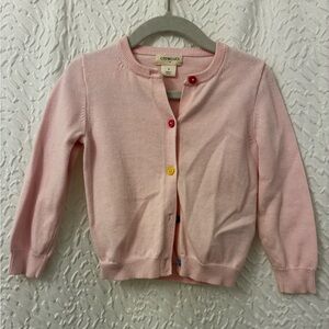 Crewcuts Light Pink Kids Cardigan with Colorful Buttons 3t